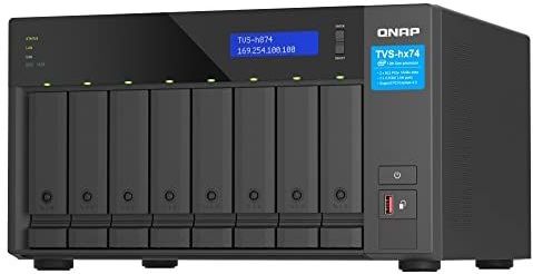 QNAP - TVS-h874X - NAS Tower - Zwart - QuTS hero - Intel Core i9 - 64 GB DDR4