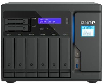 QNAP TS-855X SAN Tower Intel Atom® C5125 8 GB DDR4 0 TB QNAP QTS Zwart