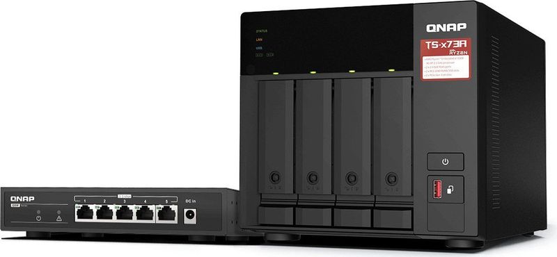 Qnap - Ts-473a - NAS - Zwart - AMD Ryzen™ Processor - 2.2 GHz