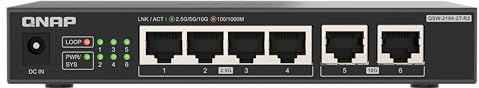 Qnap - Qsw-2104-2t-r2 - Netwerk-switch - Zwart - 10G Ethernet - Unmanaged
