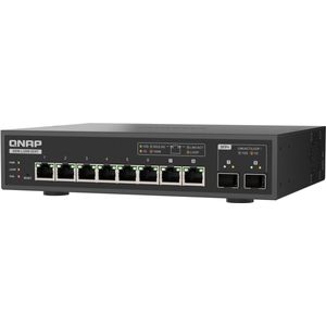 QNAP QSW-L3208-2C6T 6 ports 10Gbps 2 ports (8 ports), Netwerkschakelaar, Zwart