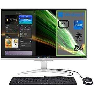 Acer Aspire C27-1655 All-in-One Computer, PC-desktop, Intel Core I7-1165G7, zwart-zilver