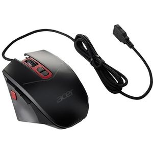 Acer Nitro Gaming-muis 4200 dpi, aanpasbaar met vier niveaus en acht toetsen, met ledverlichting, optioneel gewicht (4 x 5 g), rood/zwart