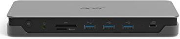 Acer - USB Type-C Gen1 Dock - Dockingstation - Grijs - Met USB 3.1 Gen1, Displayport, HDMI, RJ-45, SD-kaartlezer