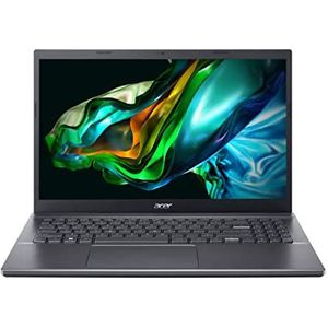 Acer Aspire 5 (A515-57-38L1) laptop, 15,6 inch FHD display, Intel Core i3-1215U, 8 GB RAM, 256 GB SSD, Intel UHD Graphics, Windows 11, QWERTZ-toetsenbord, grijs