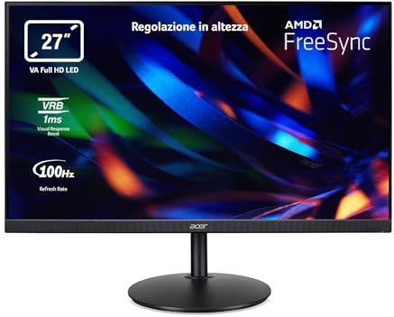 Acer CBA272Hbirf PC-monitor 27 inch Full HD, 100 Hz HDMI/75 Hz VGA (1920 x 1080, 16:9, FreeSync, 1ms VRB, 250 Nits, Comfyview, BlueLightShield, Flicker-Less, 1 x VGA/1 x HDMI 1.4) pc-monitor, kleur