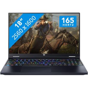 Acer Predator PH18-71-750Y Intel® Core™ i7 i7-13700HX Laptop 45,7 cm (18") WQXGA 32 GB DDR5-SDRAM 1 TB SSD NVIDIA GeForce RTX 4070 Wi-Fi 6E (802.11ax) Windows 11 Home Zwart