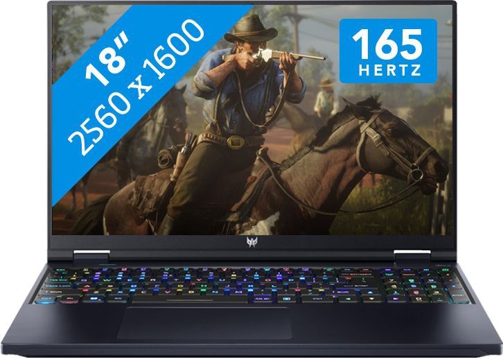 Acer Predator PH18-71-750Y Intel® Core™ i7 i7-13700HX Laptop 45,7 cm (18") WQXGA 32 GB DDR5-SDRAM 1 TB SSD NVIDIA GeForce RTX 4070 Wi-Fi 6E (802.11ax) Windows 11 Home Zwart