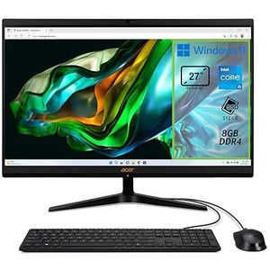 Acer Aspire C27-1800 All-in-One desktop-pc, desktop-pc, Intel Core i5-1335U processor, 8 GB DDR4 RAM, 512 GB SSD, 27 inch IPS FHD LED LCD, Intel Iris Xe, Wifi, webcam, Windows 11 Home