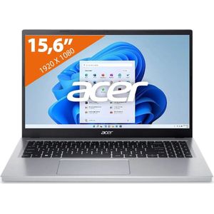 Acer Aspire Go - Zilver - 15.6 Inch - Intel Processor N100 - 4 Gb - 128 Gb