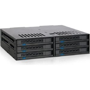 Icy Dock MB326SP-B disk array 0 TB Rack (1U) Zwart