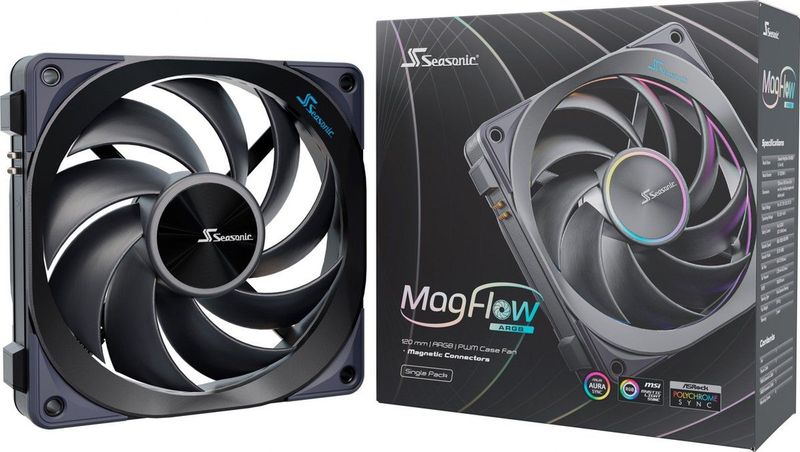 Seasonic - MagFlow 1225PWM ARGB - Ventilator - Zwart - 120 mm