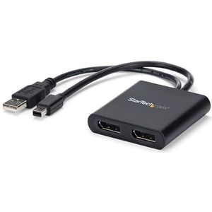 StarTech.com 2-poorts multimonitoradapter - Mini DisplayPort naar 2x DisplayPort MST - Dual 4K 30Hz - Video splitter voor uitgebreide desktopmodus op Windows-pc alleen mDP 1.2 naar 2x DP (MSTMDP122DP)