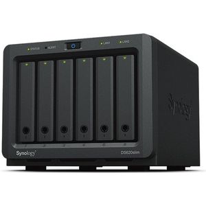 Synology Disk Station DS620slim - NAS-server - 6 bays - SATA 6 Gb/s - Raid 0, 1, 5, 6, 10, JBOD - 2 GB RAM - Gigabit Ethernet - iSCSI