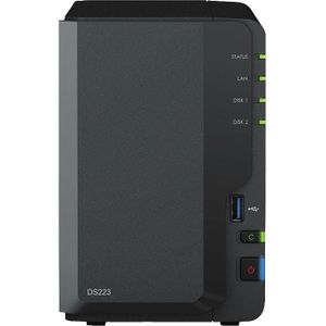 Synology Disk Station DS223 - NAS server - 2 bays - SATA 6Gb/s - RAID 0, 1, JBOD - RAM 2 GB - Gigabit Ethernet - iSCSI s