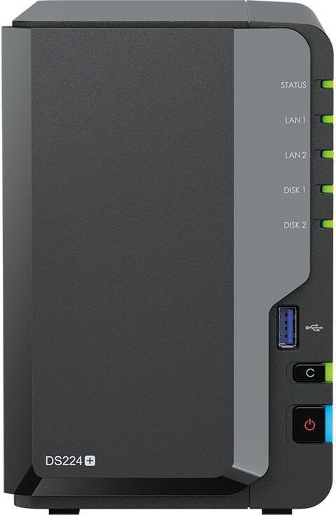 Synology DS224+ NAS Server - 2 Bays - SATA 6Gb/s - 2GB DDR4