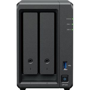 Synology - DP320 - Netwerkopslag - Zwart - 16 TB Opslagcapaciteit
