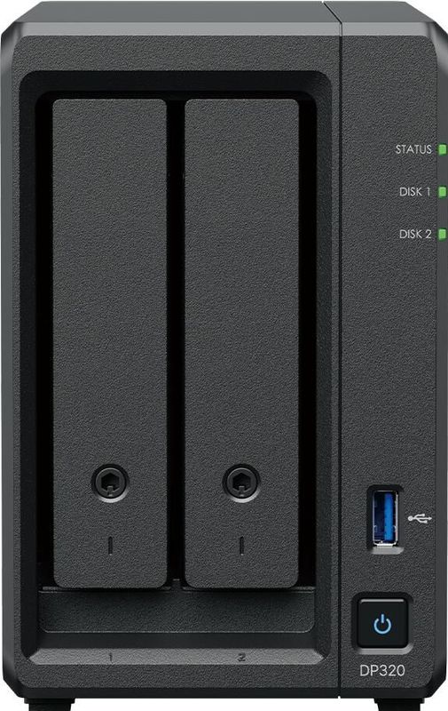 Synology - DP320 - Netwerkopslag - Zwart - 16 TB Opslagcapaciteit