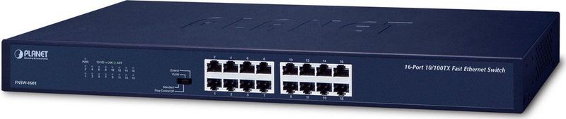 PLANET - FNSW-1601 - 16 Poorts - 10/100 Fast Ethernet Switch - Energiezuinig