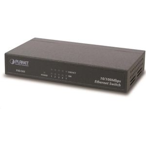 PLANET PLANET 5-PORT 10/100MBPS FAST ETHERNET SWITCH, METAL
