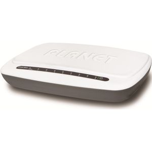 Planet Gigabit Ethernet Switch (externe voeding) 8-poorts 10/100/1000Mbps Kunststof behuizing (8 Havens), Netwerkschakelaar, Wit