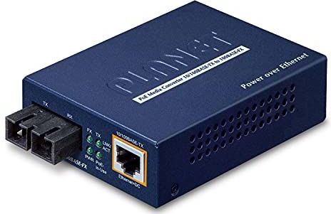 PLANET - FTP-80x - Vezelmedia-Converter - Power over Ethernet - Zwart