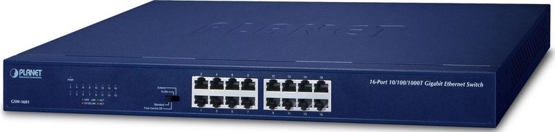 PLANET - GSW1601 - Ethernet Switch - 16 Poorten - 10/100/1000Mbps