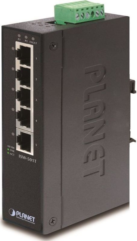 PLANET - ISW501T - 5-Port Industrial Switch - IP30 - Metaal
