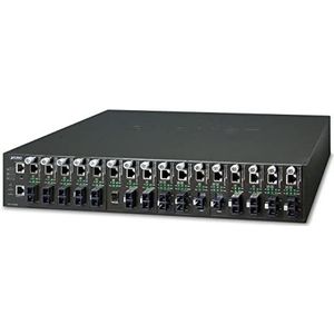 Planet SNMP Managed Media Converter Chassis (-48 VDC) met overtollige power optie 48,3 cm 19 inch 16 slots