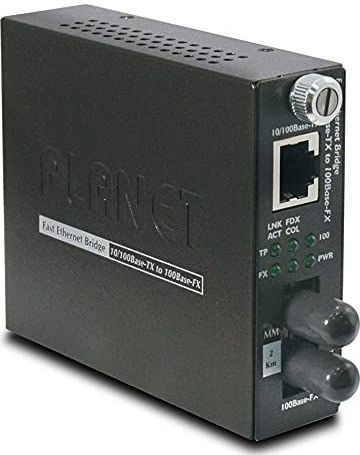 Planet - FST-801 - Netwerk Media Converter - Zwart - Multimode - 200 Mbit/s