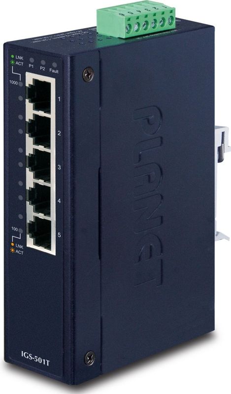 Planet - IGS-501T - Gigabit Ethernet Schakelaar - Blauw - 5 Poorten