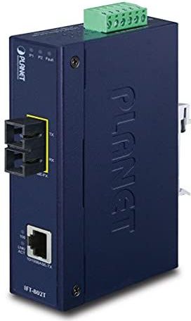 PLANET - IFT-80xT Serie - Industriële Media Converter - Zwart - Glasvezel