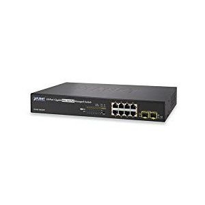 PLANET △6 Managed 8-Port 802.3at High Power PoE Gigabit Ethernet Switch + 2-Port Enterprise (150W)