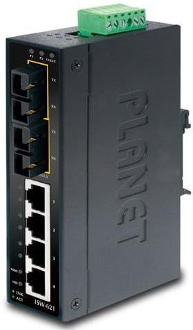 PLANET industriële Fast Ethernet Switch 4-Port RJ45 2-Port Gigabit Combo IP30