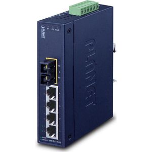 PLANET - Industriële Fast Ethernet Switch - 4-Port RJ45 - Laag 2 functies - Industriële behuizing