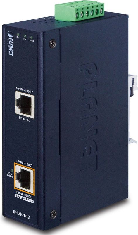 Planet - IP30 - PoE Injector - Industrieel - IEEE 802.3AT - Gigabit