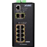 Planet - 8-Port Ind.SFP Managed Switch - Wit/Zwart - IP30 Behuizing