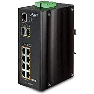 Planet IP30 Industrial 8X 1000TP PoE + 2X 100/1000F BASE-Full Managed Ethernet Switch (-40 tot 75 graden C)