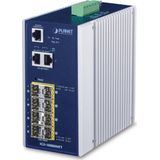 Planet - 100/1000X SFP+ 2-Port Managed Switch - Zwart - IP30 Behuizing