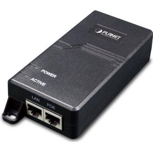 PLANET POE-163 - PoE Adapter - Zwart - Kunststof - 53 V