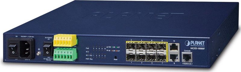 PLANET - MGSD-10080F - 8-Port 100/1000MBPS SFP + 2-Port 1G TP Managed Switch