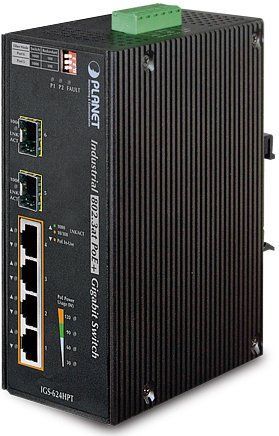 Planet - IGS-624HPT - Netwerkschakelaar - Blauw - 4-poorts 10/100/1000T PoE+