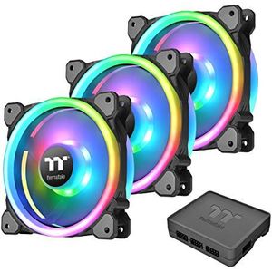 Thermaltake Riing Trio 12 RGB behuizingsventilator TT Premium Edition set van 3 met softwarebesturing,zwart