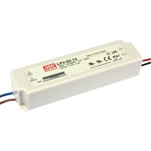 LED voeding 60W 12V 5A; MeanWell, LPV-60-12; Schakelende voeding