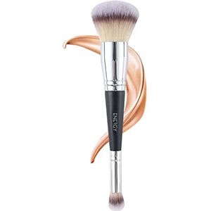 ENERGY big-n-small 2-in-1 foundationborstel, concealer-borstel, make-upborstel voor vloeistof, crème, poedermake-up (cadeau voor haar, cadeau voor vrouw)