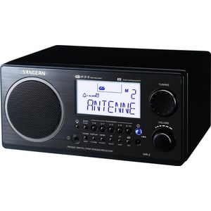 Sangean WR-2 desktopradio (FM/MW-tuner, 7W-luidspreker, gelijkstroom, hoofdtelefoonaansluiting) zwart