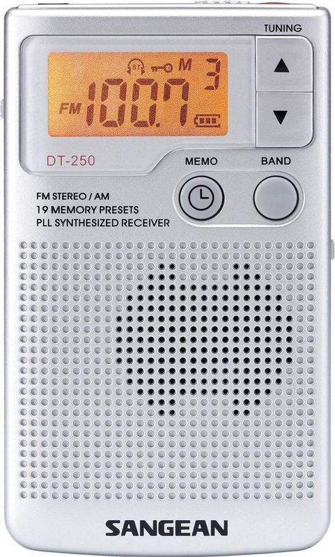 Sangean - DT-250 - Zakradio - Zilver - AM/FM - 19 Geheugenplaatsen