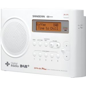 Sangean DPR-69+ Transistorradio DAB+, VHF (FM) Acculaadfunctie Wit