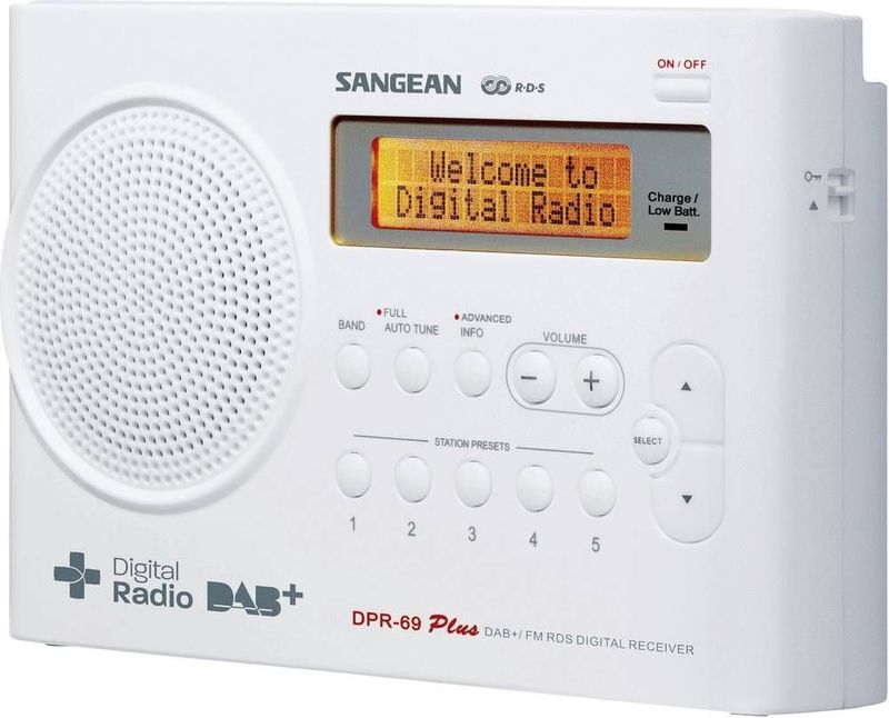 Sangean - DPR-69+ - Radio - Wit - DAB+, FM