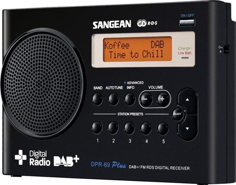 Sangean - DPR-69+ - Draagbare Radio - Zwart - DAB+ en FM